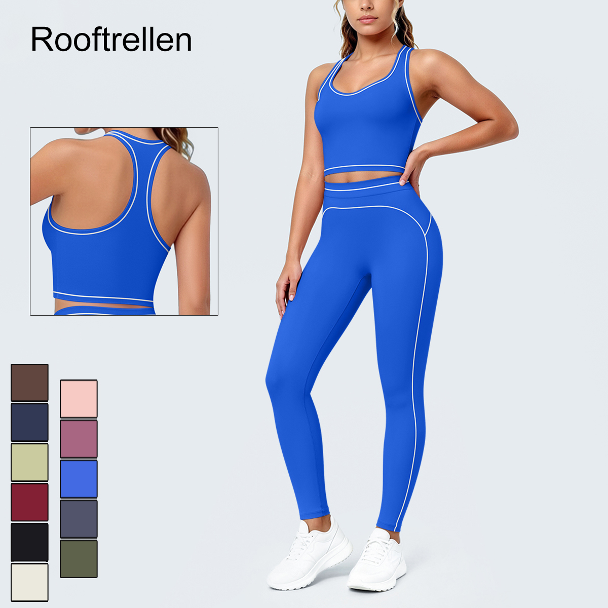 Pilates Yoga Leggings - Damen Sommer Fitness Yoga Set Atmungsaktive