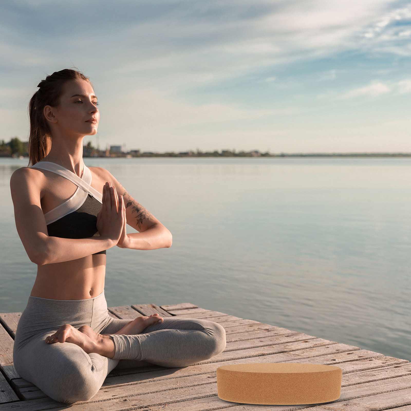Yoga Block Cork - Ovaler Kork-Yoga-Block Premium Dichtes Naturmaterial für