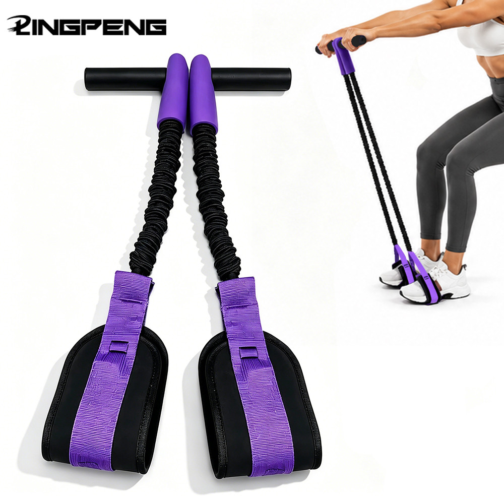 Pilates Yoga Board - Professionelles Sit-Up-Gerät, Fitness-Widerstandsbänder, elastische Mehrzweck-Stretchbänder, AB-Trainings-Pedal-Übungsbänder,