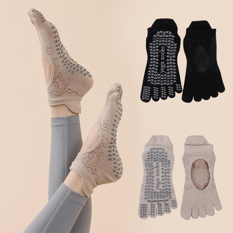 Pilates Yoga Grip Socks - Frauen Yoga Zehen socken hochwertige Anti-Rutsch-Fünf-Finger-Pilates-Socken