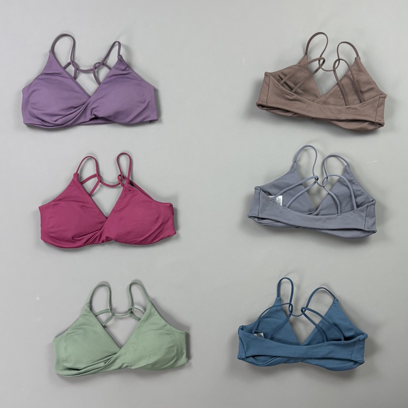 Pilates Yoga And Gym - Vision Damen Sport-BH V-Ausschnitt Gedrehte Vorderseite