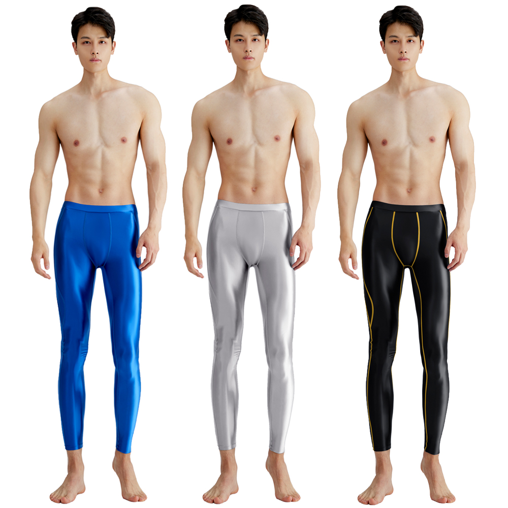 Pilates Yoga Leggings - Amoresy Männer Satin glatt laufende Joggings