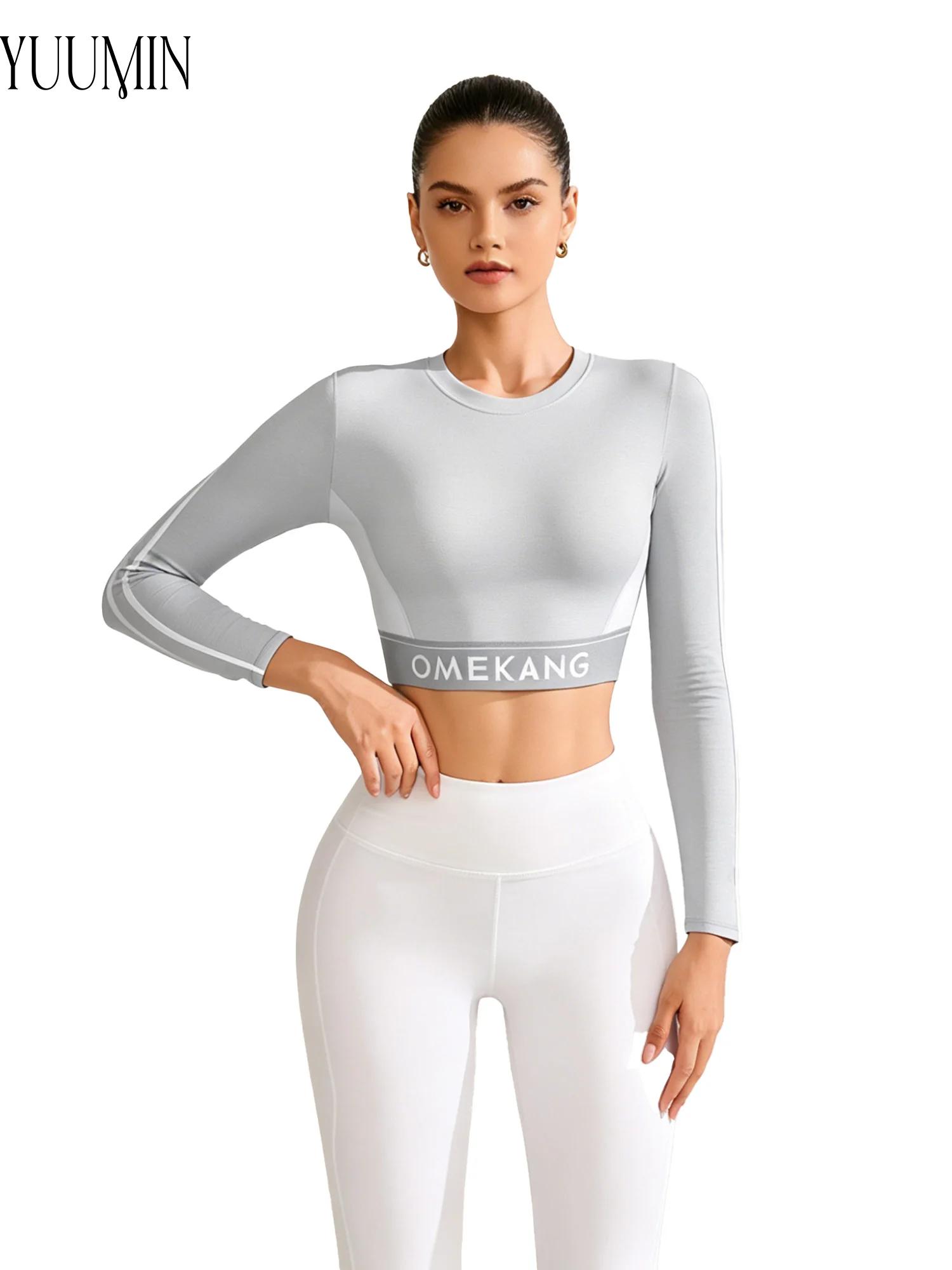 Pilates Yoga And Gym - Damen Yoga Crop Top Langarm Yoga-Anzug