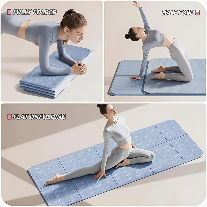 Pilates Yoga For Beginners - Rutschfeste Extra Dicke Faltbare Yogamatte, 6mm