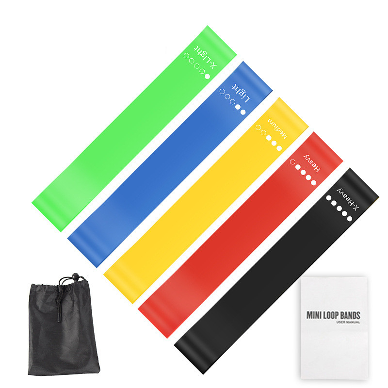 Pilates Yoga Board - 5-teiliges TPE-Widerstandsband-Set mit Aufbewahrungstasche & Anleitung,