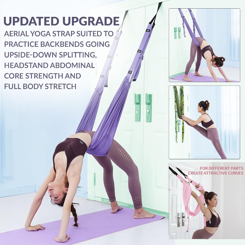 Pilates Yoga Aerial - Verstellbares Aerial Yoga Hängematte-Set Pilates Anti-Schwerkraft-Schaukel