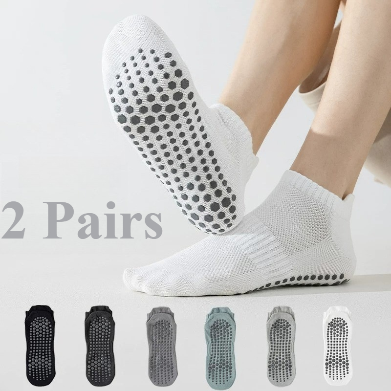 Pilates Yoga And Gym - 2/1 Paar Herren-Silikon-Anti-Rutsch-Yoga-Socken, Boden-Pilates-Socken aus Baumwolle,