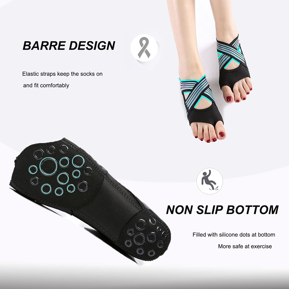 1 Paar rutschfeste, zehenlose  – Pilates Yoga Grip Socks Bewertung und Preis