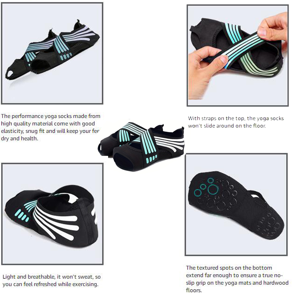 1 Paar rutschfeste, zehenlose  – Pilates Yoga Grip Socks Bewertung und Preis
